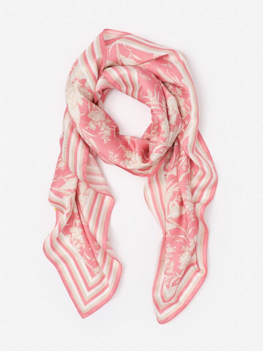 J McLaughlin The Magic Scarf in Giardino Toile Border - Pink/Tan NEW